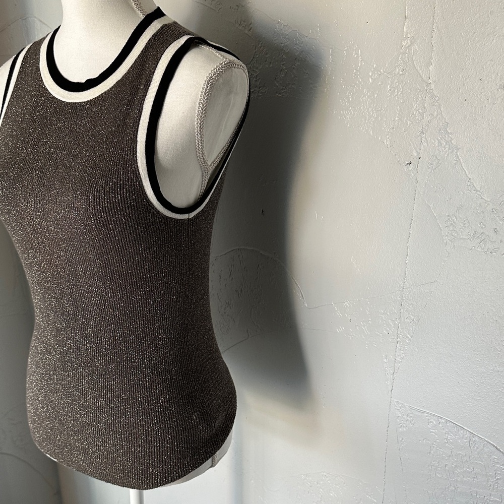 Moth by anthropology gray and White Ribbed Tank Top - Picture 3 of 14